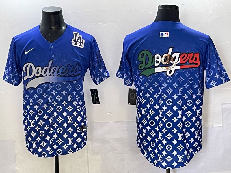 Men Los Angeles Dodgers Blank Blue Nike 2025 MLB jersey 05
